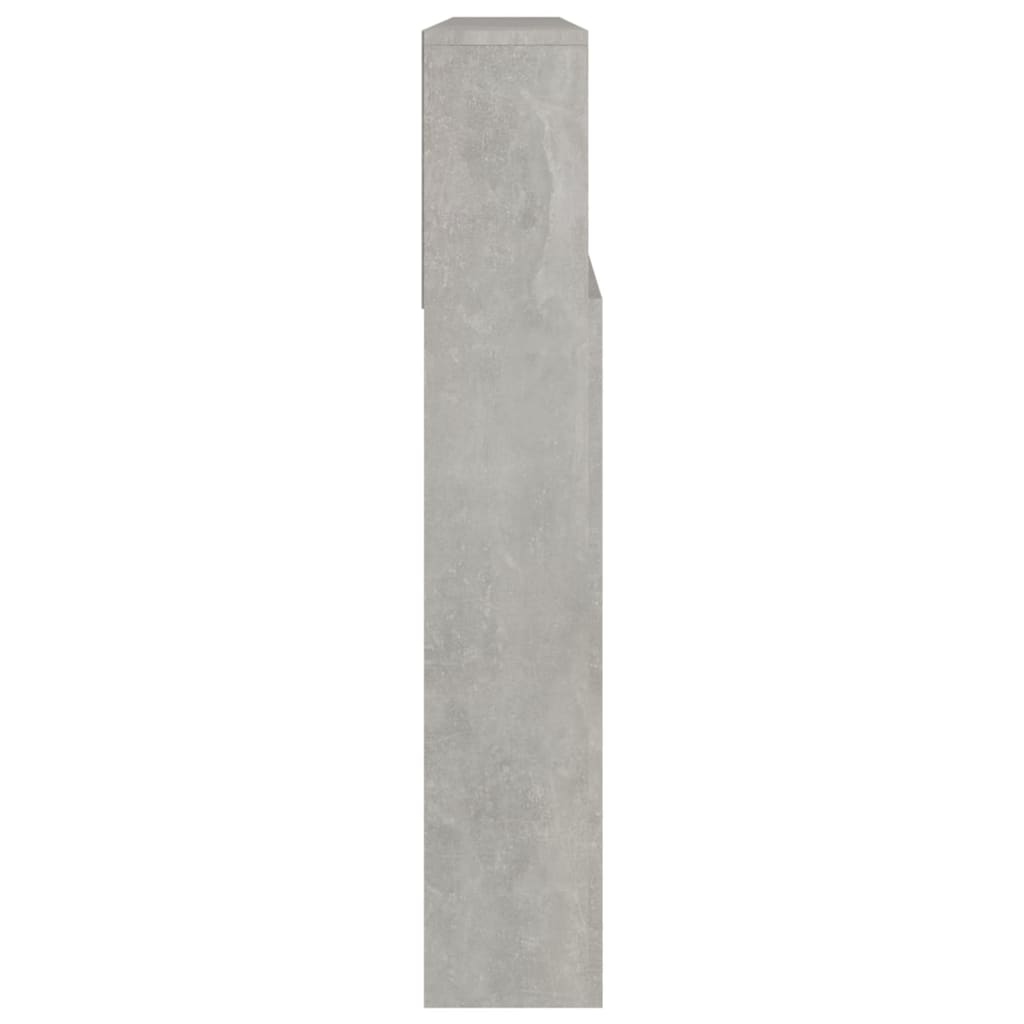 vidaXL Kopfteil mit Ablagen Betongrau 220x19x103,5 cm