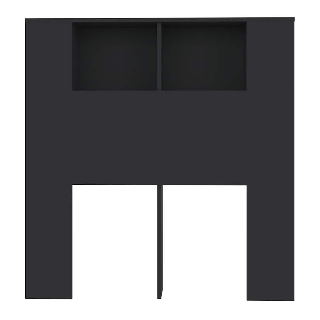 vidaXL Kopfteil mit Ablagen Schwarz 100x18,5x102,5 cm