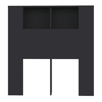 vidaXL Kopfteil mit Ablagen Schwarz 100x18,5x102,5 cm