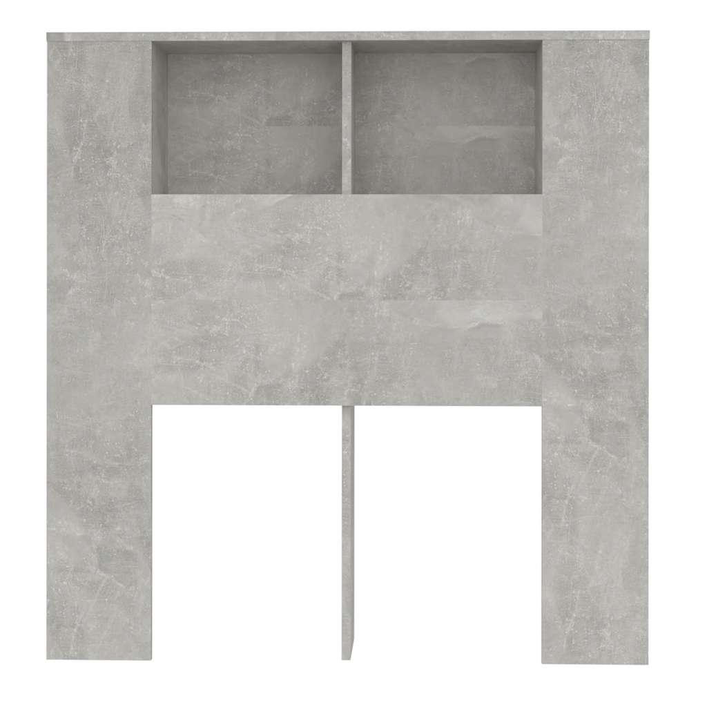 vidaXL Kopfteil mit Ablagen Betongrau 100x18,5x102,5 cm