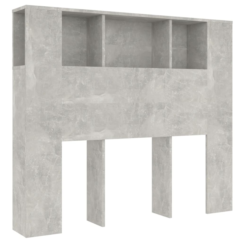 vidaXL Tête de lit avec étagères Gris béton 120x18,5x102,5 cm