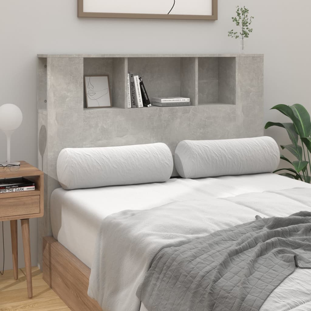 vidaXL Tête de lit avec étagères Gris béton 120x18,5x102,5 cm
