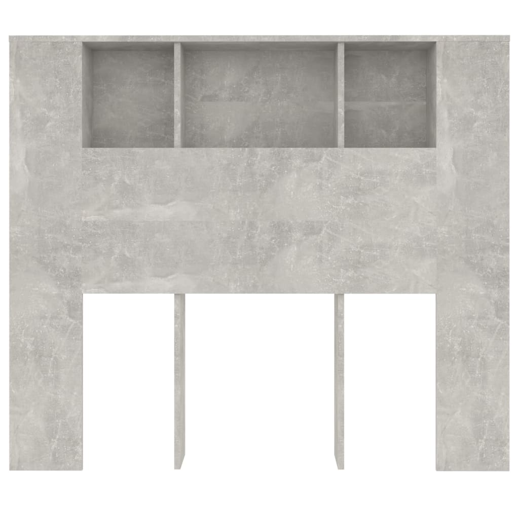 vidaXL Tête de lit avec étagères Gris béton 120x18,5x102,5 cm