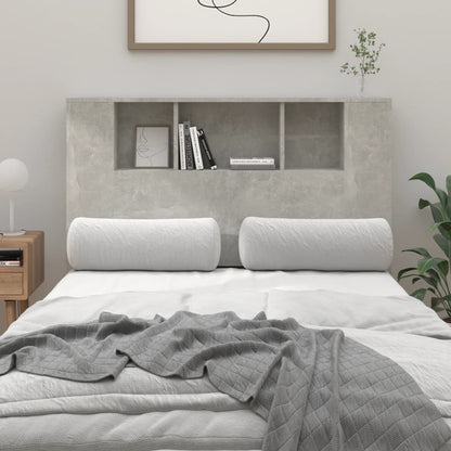 vidaXL Tête de lit avec étagères Gris béton 120x18,5x102,5 cm