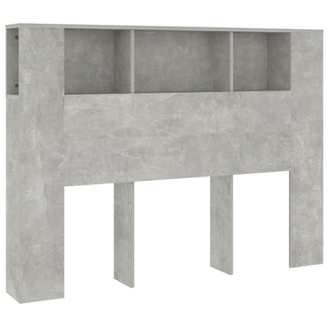 vidaXL Kopfteil mit Ablagen Betongrau 140x18,5x104,5 cm