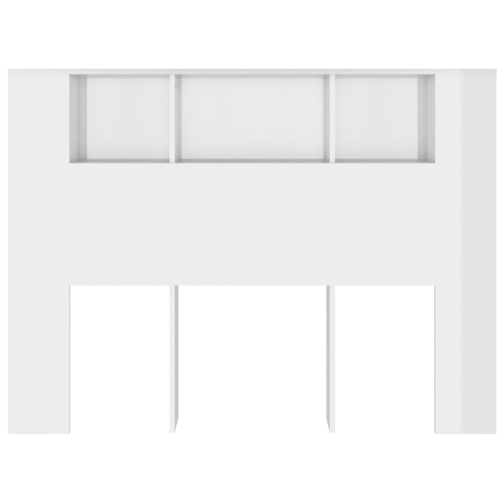 vidaXL Kopfteil mit Ablagen Hochglanz-Weiß 140x18,5x104,5 cm