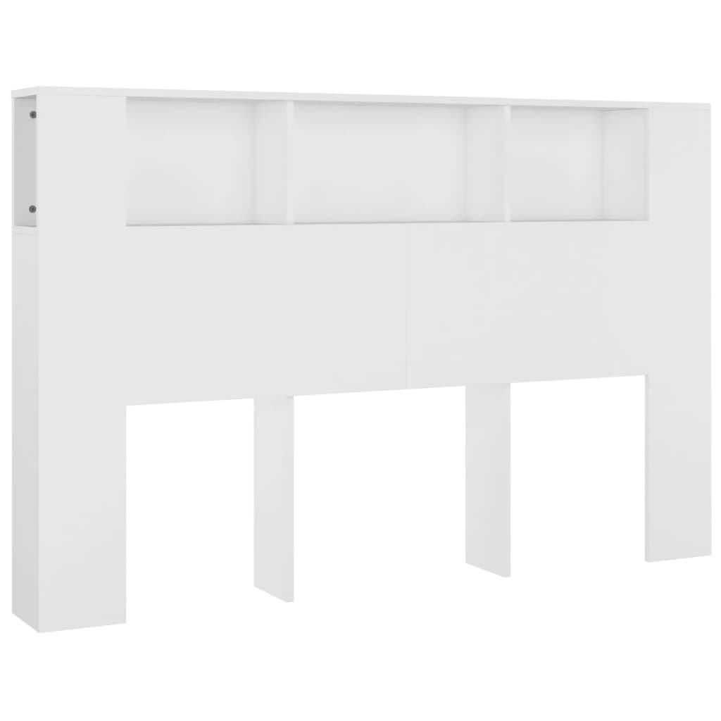 vidaXL Kopfteil mit Ablagen Weiß 160x18,5x104,5 cm