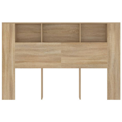 vidaXL Kopfteil mit Ablagen Sonoma-Eiche 160x18,5x104,5 cm