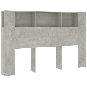 vidaXL Kopfteil mit Ablagen Betongrau 160x18,5x104,5 cm