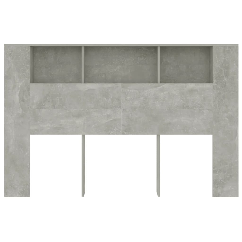 vidaXL Kopfteil mit Ablagen Betongrau 160x18,5x104,5 cm