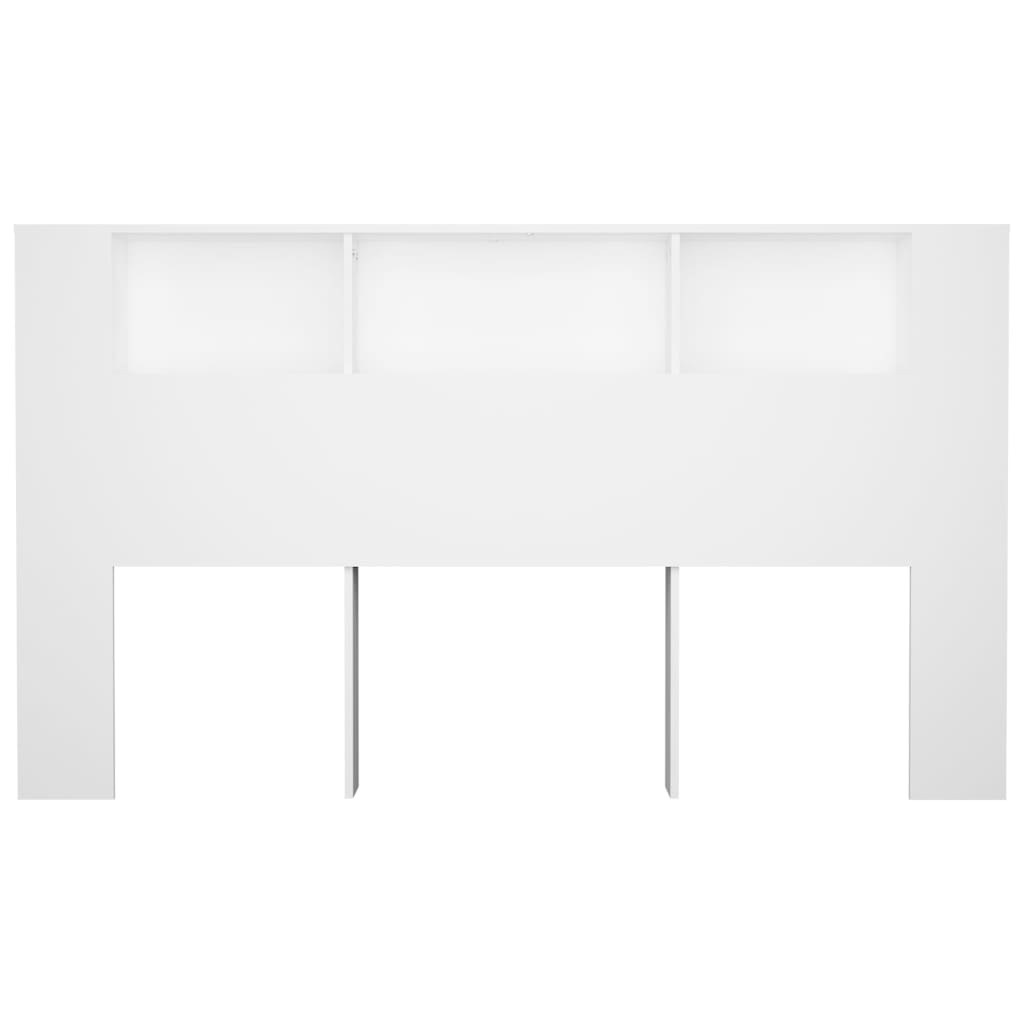 vidaXL Kopfteil mit Ablagen Weiß 180x18,5x104,5 cm