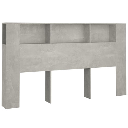 vidaXL Kopfteil mit Ablagen Betongrau 180x18,5x104,5 cm