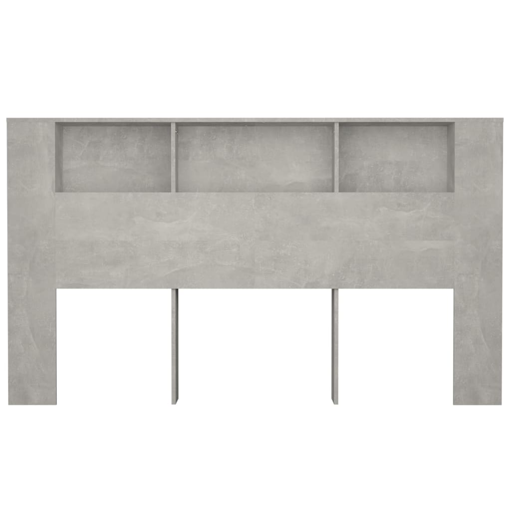 vidaXL Kopfteil mit Ablagen Betongrau 180x18,5x104,5 cm