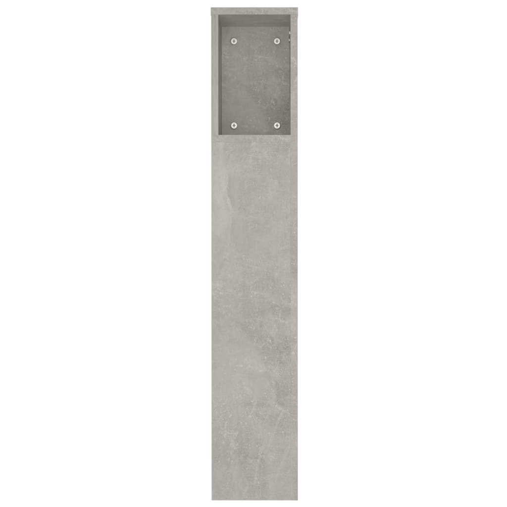 vidaXL Kopfteil mit Ablagen Betongrau 180x18,5x104,5 cm