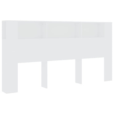 vidaXL Kopfteil mit Ablagen Weiß 200x18,5x104,5 cm