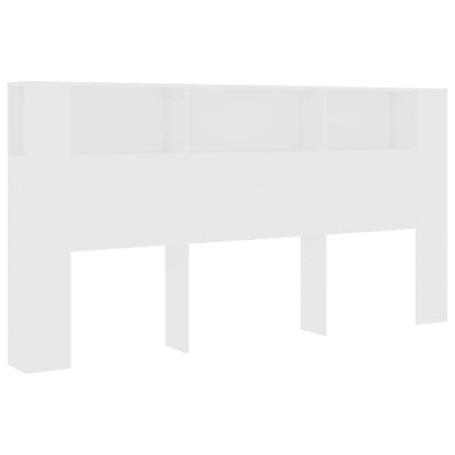 vidaXL Kopfteil mit Ablagen Weiß 200x18,5x104,5 cm