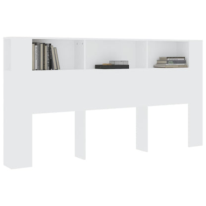 vidaXL Kopfteil mit Ablagen Weiß 200x18,5x104,5 cm