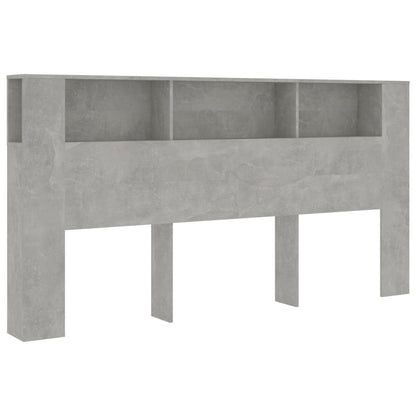 vidaXL Kopfteil mit Ablagen Betongrau 200x18,5x104,5 cm