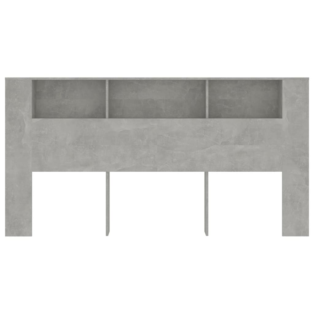 vidaXL Kopfteil mit Ablagen Betongrau 200x18,5x104,5 cm