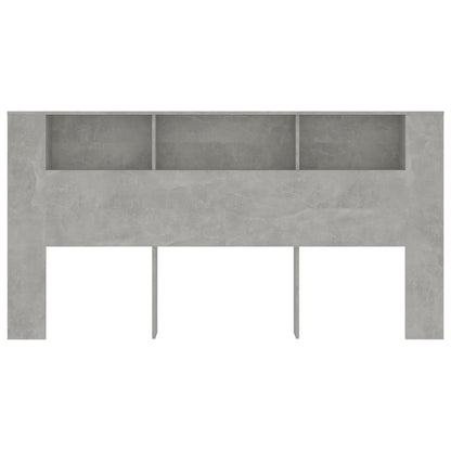 vidaXL Kopfteil mit Ablagen Betongrau 200x18,5x104,5 cm