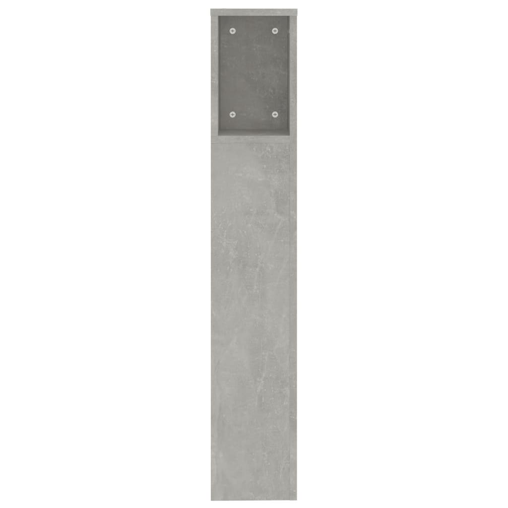 vidaXL Kopfteil mit Ablagen Betongrau 200x18,5x104,5 cm