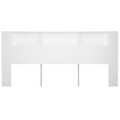 vidaXL Kopfteil mit Ablagen Weiß 220x18,5x104,5 cm