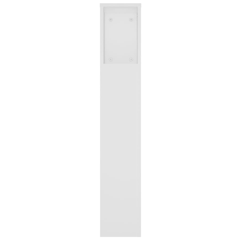 vidaXL Kopfteil mit Ablagen Weiß 220x18,5x104,5 cm