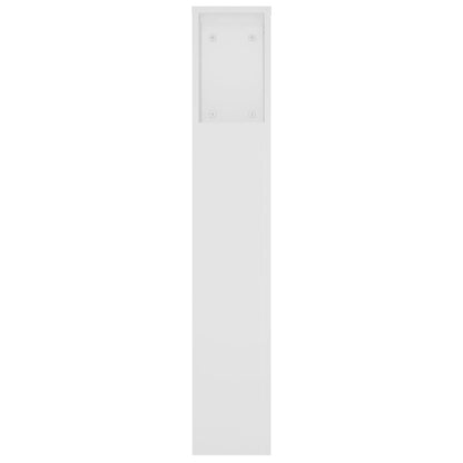 vidaXL Kopfteil mit Ablagen Weiß 220x18,5x104,5 cm