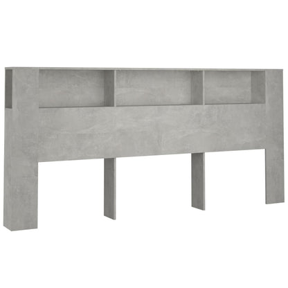 vidaXL Tête de lit avec étagères Gris béton 220x18,5x104,5 cm