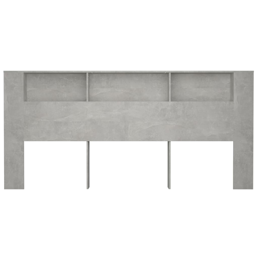 vidaXL Tête de lit avec étagères Gris béton 220x18,5x104,5 cm