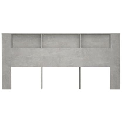 vidaXL Tête de lit avec étagères Gris béton 220x18,5x104,5 cm