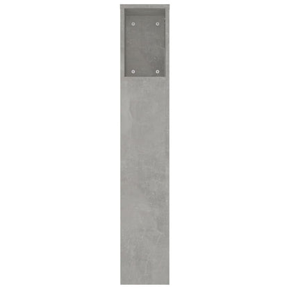 vidaXL Tête de lit avec étagères Gris béton 220x18,5x104,5 cm