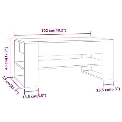 vidaXL Couchtisch Braun Eichen-Optik 102x55x45 cm Holzwerkstoff