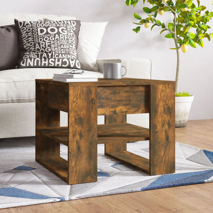 vidaXL Table basse chêne fumé 55,5x55x45 cm bois d'ingénierie