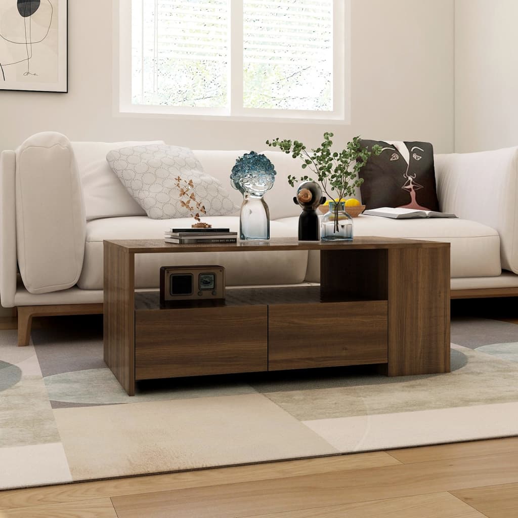 vidaXL Couchtisch Braun Eichen-Optik 102x55x42 cm Holzwerkstoff