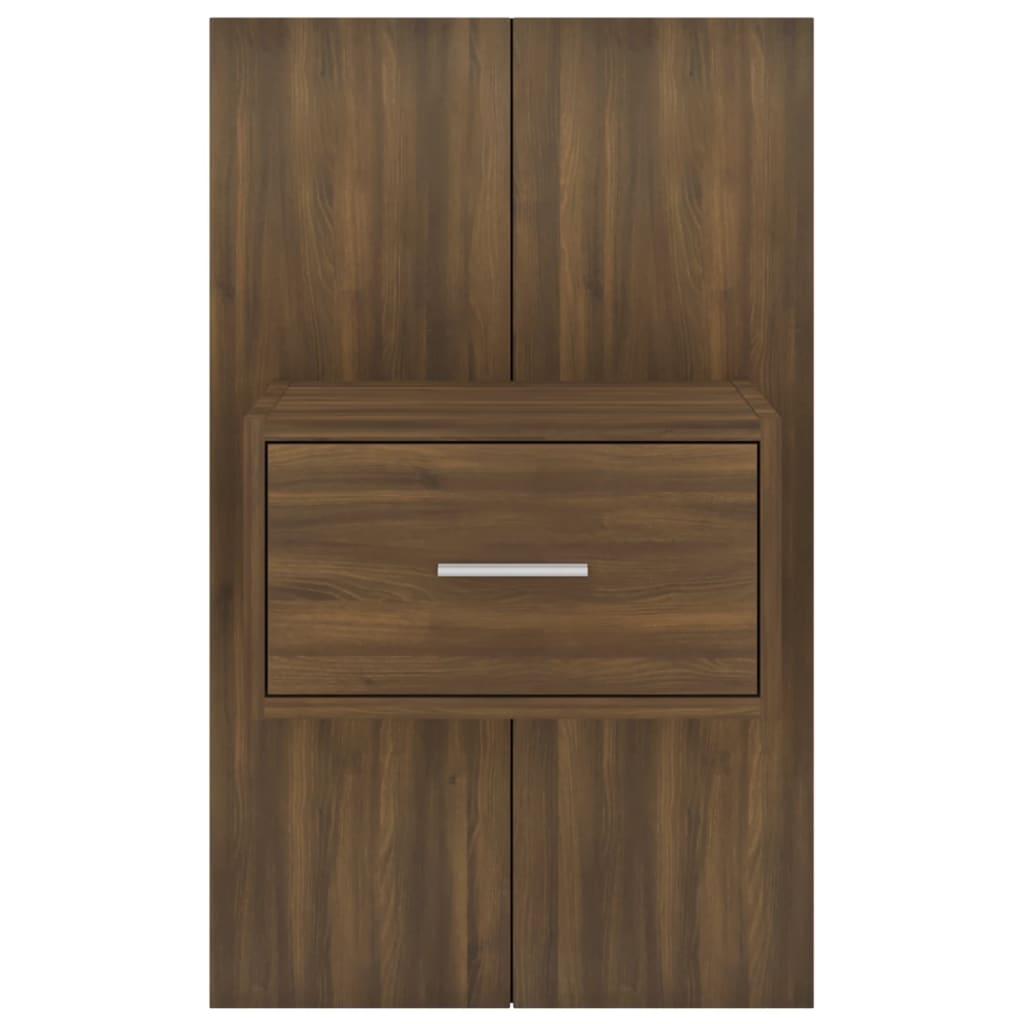 vidaXL Table de chevet murale Chêne marron