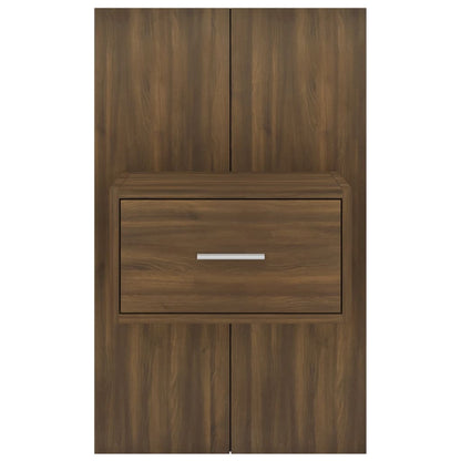 vidaXL Table de chevet murale Chêne marron