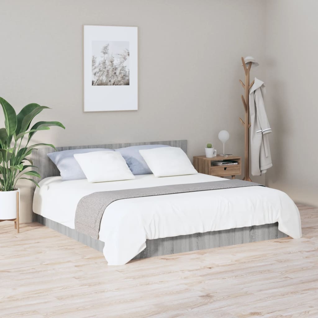 vidaXL Kopfteil Grau Sonoma 200x1,5x80 cm Holzwerkstoff