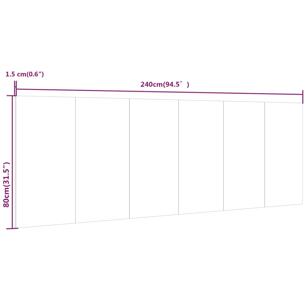vidaXL Wand Kopfteil Räuchereiche 240x1,5x80 cm Holzwerkstoff