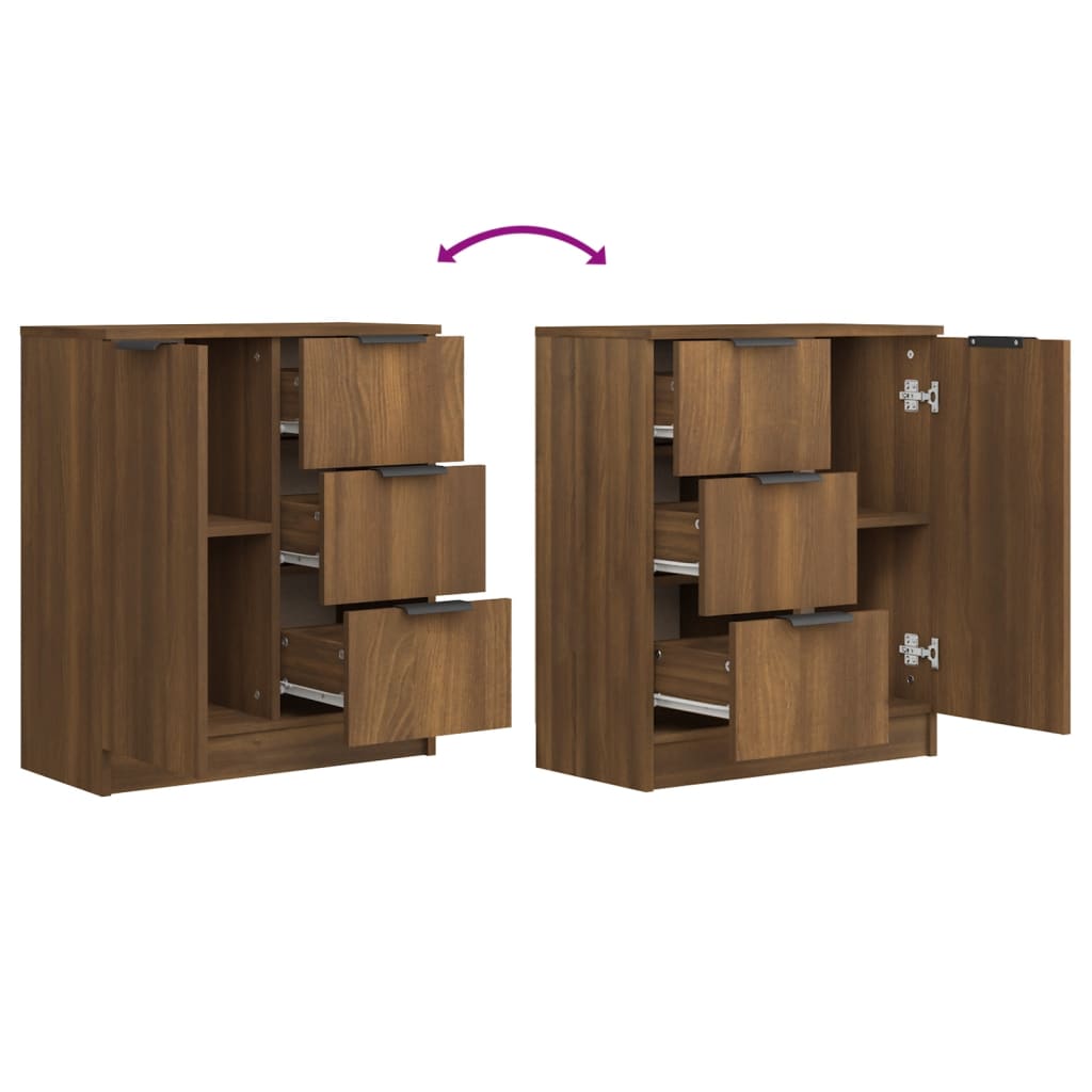 vidaXL Buffet marron aspect chêne 60x30x70 cm bois d'ingénierie