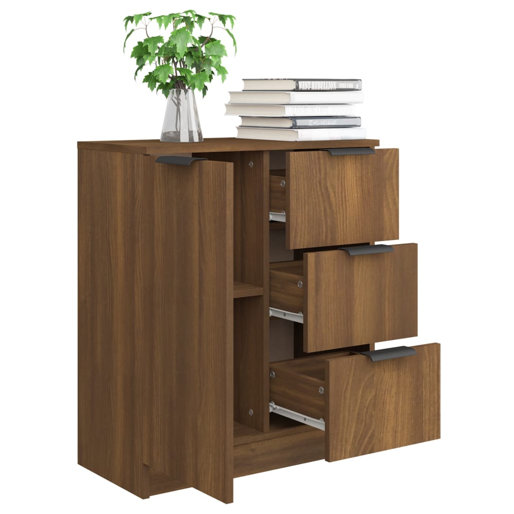 vidaXL Buffet marron aspect chêne 60x30x70 cm bois d'ingénierie