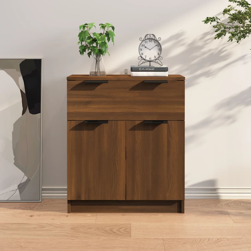 vidaXL Buffet marron aspect chêne 60x30x70 cm bois d'ingénierie