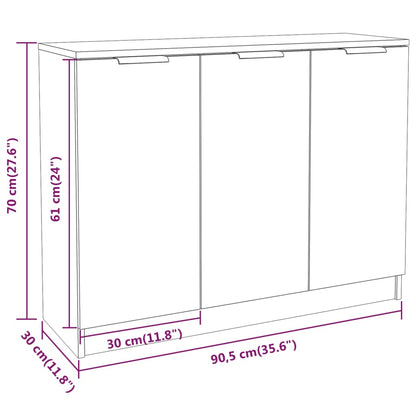 vidaXL Buffet gris Sonoma 90,5x30x70 cm Aggloméré