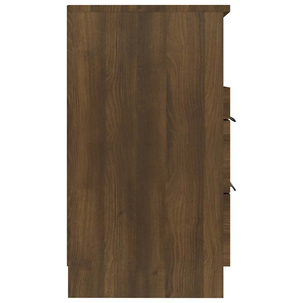 vidaXL Table de chevet aspect chêne marron, bois d'ingénierie