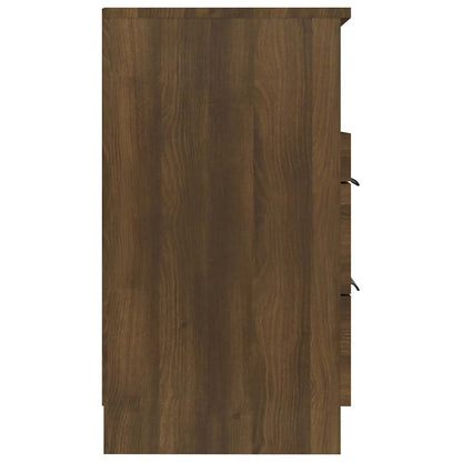 vidaXL Table de chevet aspect chêne marron, bois d'ingénierie