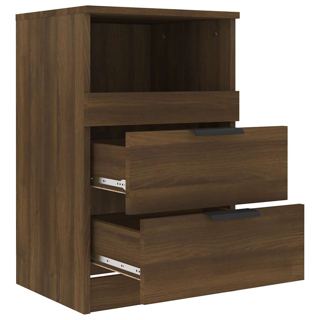vidaXL Table de chevet aspect chêne marron, bois d'ingénierie