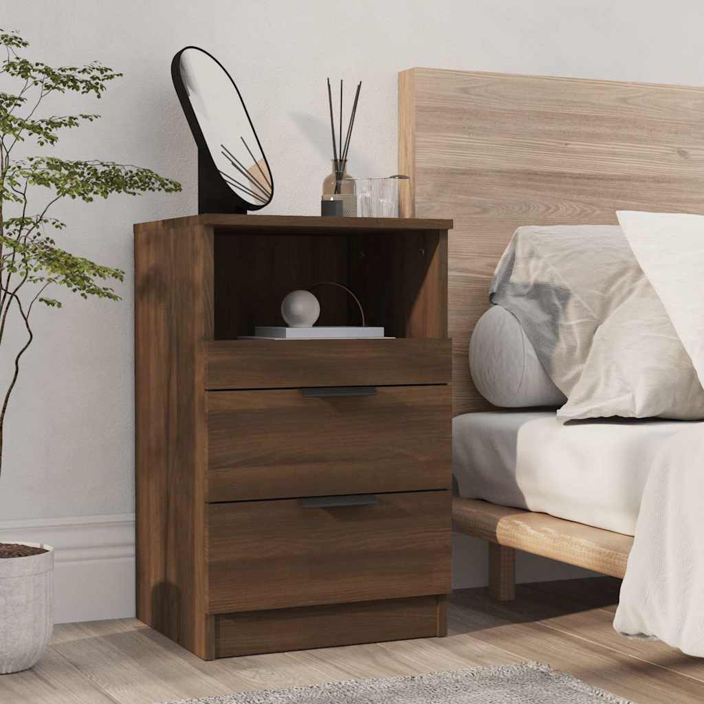 vidaXL Table de chevet aspect chêne marron, bois d'ingénierie