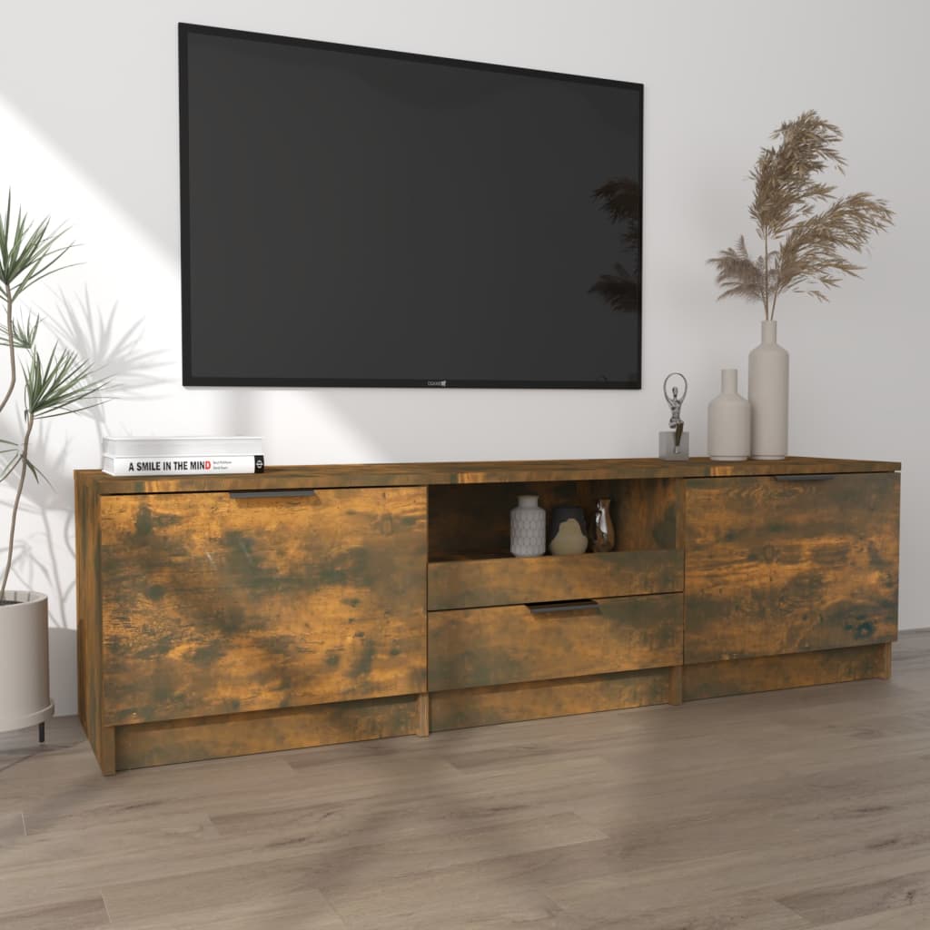 vidaXL TV-Schrank Räuchereiche 140x35x40 cm Holzwerkstoff