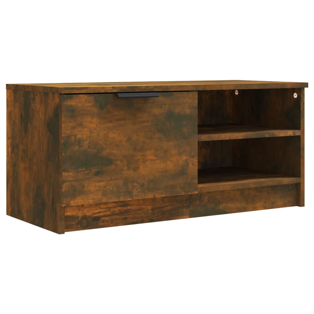 vidaXL Meuble TV chêne fumé 80x35x36,5 cm bois d'ingénierie