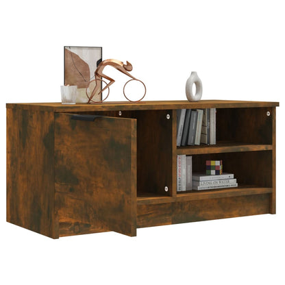 vidaXL Meuble TV chêne fumé 80x35x36,5 cm bois d'ingénierie